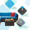 LACOO 5 Pieces Patio Sectional Set PE Rattan All-Weather Conversation Set with Table Blue 83" L X 55" W X 25" H