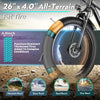 Gocio 26" 4.0 Fat Tire Electric Bike for Adults, 500W Adults E Bike, 48V 13Ah Removable Li-Ion Battery, Professional 7-Speed, Electric Mountain Bicycle Beach Bike Snow Bike Ebike for Men