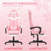 Soontrans Pink Gaming Chair Office Chair with Footrest, High Back Computer Chair with Headrest & Massage Lumbar Support, Ergonomic PU Leather Game Gamer Chairs with Cute Bunny Ears, Pink and White