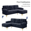 INGALIK Convertible Sectional Sofa Couch, Convertible L Shaped Couch with Reversible Chaise, Sectional Couch for Small Space Apartment, 3 Seater, Dark Blue