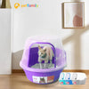 Petfamily Extra Large Cat Litter Box, Color Purple, Jumbo Hooded, 24.8 X 20 X 16.5 In