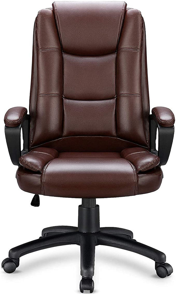 Vitesse Home Office Chair, Big and Tall Chair 8 Hours Heavy Duty Design, Ergonomic High Back Cushion Lumbar Back Support, Computer Desk Chair, , Adjustable Executive Leather Chair with Arms (Brown)