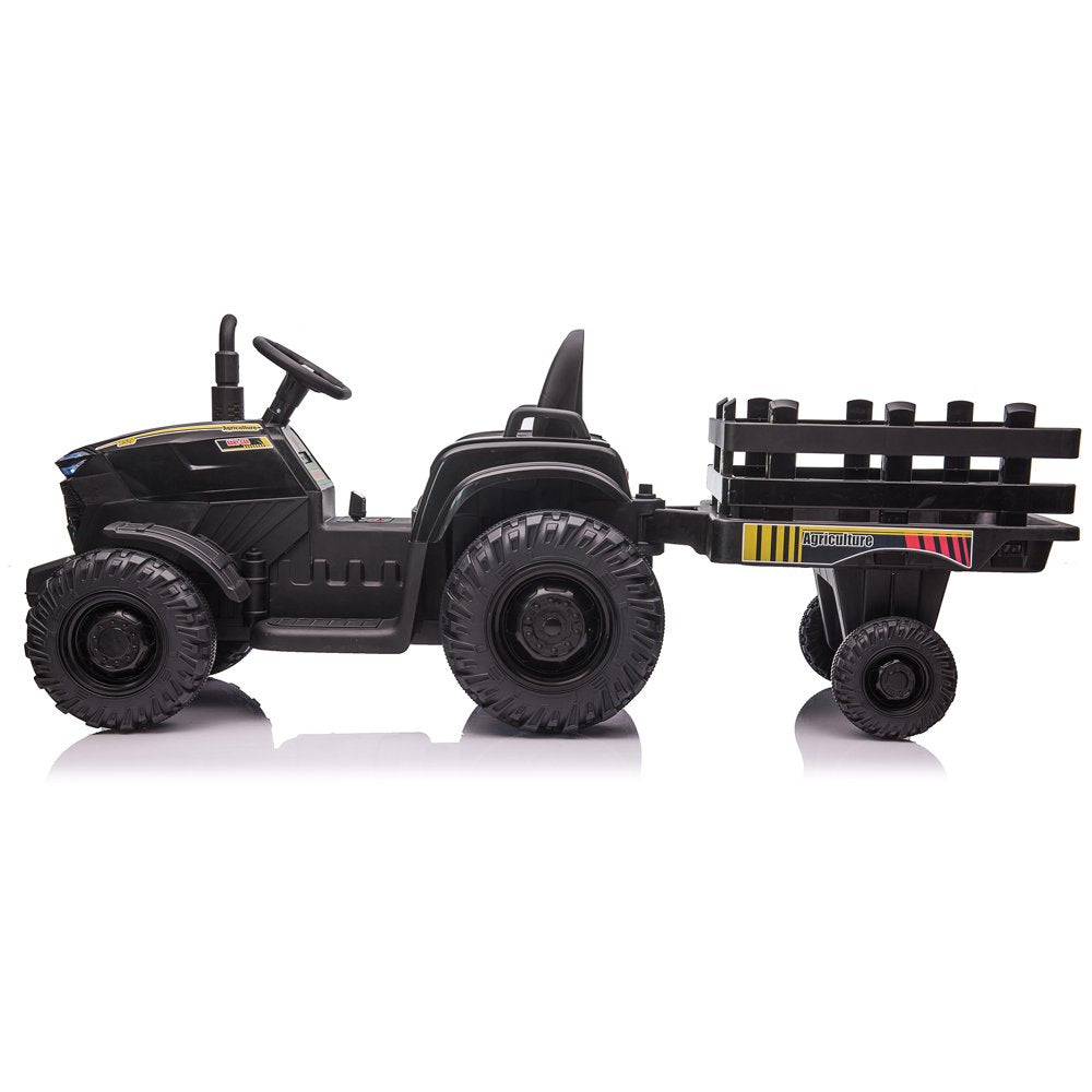 Joyracer 24 Volt Ride on Toys with Remote Control, 400W Motor, 9AH Battery Powered Ride on Tractor, 6-Wheel Big Car W/ Tipping Bucket Trailer, 3 Speeds,Led Lights, MP3/USB Music for Big Kids, Black