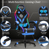 Hoffree Gaming Chair with Bluetooth Speakers Office Chair with Footrest and LED Lights Ergonomic Gaming Chairs High Back with Lumbar Support and Headrest Adjustable Swivel for Home Office 300Lb