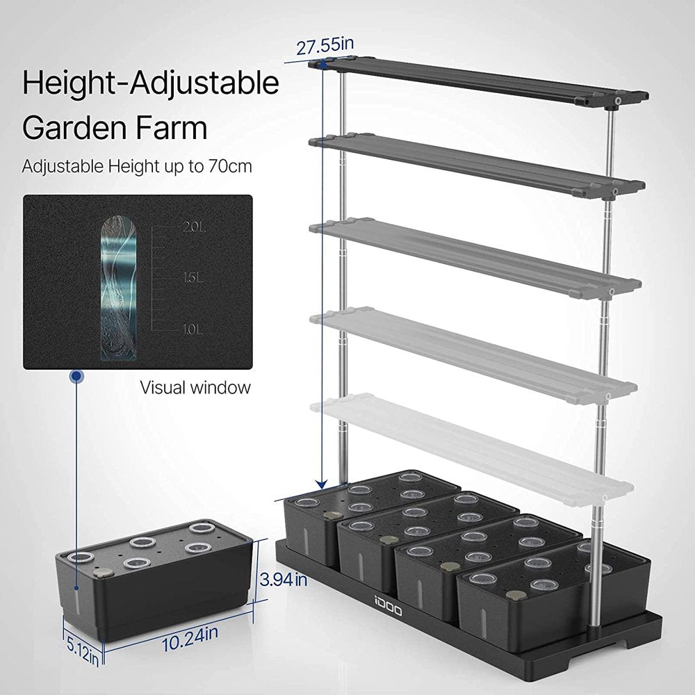 Idoo 20 Pods Hydroponics Growing System, Indoor Herb Garden Planter, Germination Starter Kit