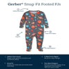 Gerber Unisex Baby Toddler Buttery Soft Footed Pajama 2-Way Zipper with Viscose Made from Eucalyptus, Sizes 0/3M - 4T