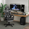 Soontrans Gaming Chair with Footrest and Ergonomic Massage Lumbar Pillow PU Leather Office Chair, Gray