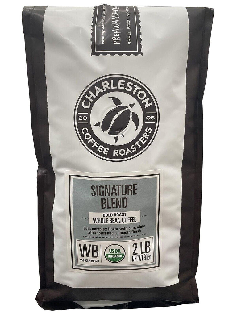 Charleston Coffee Roasters Organic Dark Roast Signature Blend 2 Lb Whole Bean