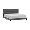 Willow Nail Head Trim Upholstered King Bed, Charcoal Faux Leather, by Hillsdale Living Essentials