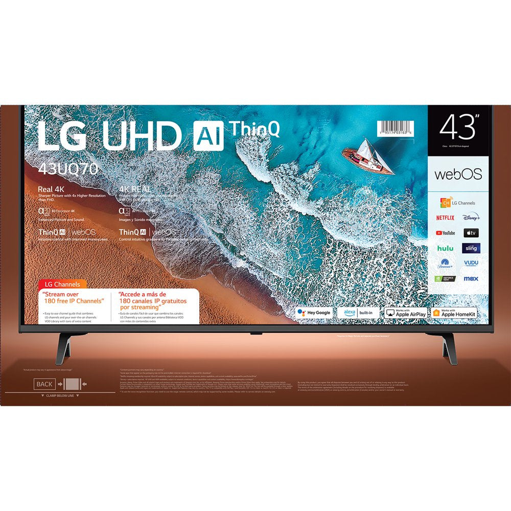 LG 43" Class 4K UHD 2160P Webos Smart TV - 43UQ7070ZUD