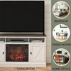 Ameriwood Home Ashton Lane Electric Fireplace TV Stand for Tvs up to 65", Magnolia Oak/Columbia Walnut