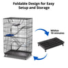 Pawgiant 4 Tier Cat Cage, 52'' H Pets Playpen Cat Kennel Ferret Crate Folding Steel