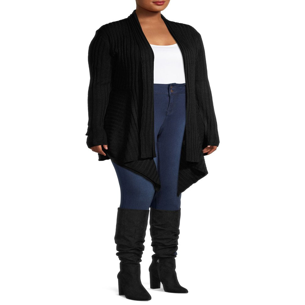 What'S Next Women'S and Women'S plus Size Ribbed Flyaway Cardigan