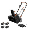 Worx WO7131.1 40V Power Share 20" Cordless Snow Blower with Brushless Motor (4 Batteries & Charger Included)