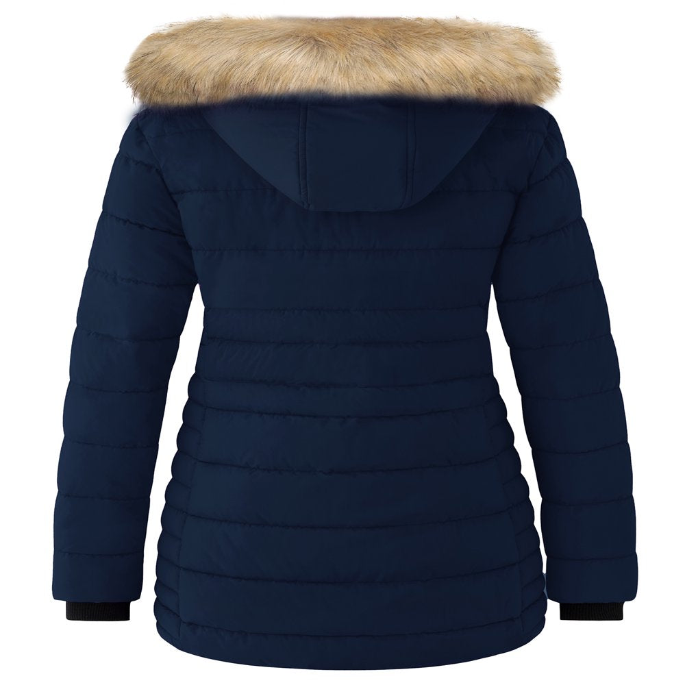 Wantdo Women'S plus Size Puffer Coats Quilted Puffer Jackets Waterproof Snow Coats Navy XL