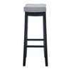 Linon Claridge 32" Backless Indoor Bar Stool, Black with Gray Faux Leather, Includes 1 Stool