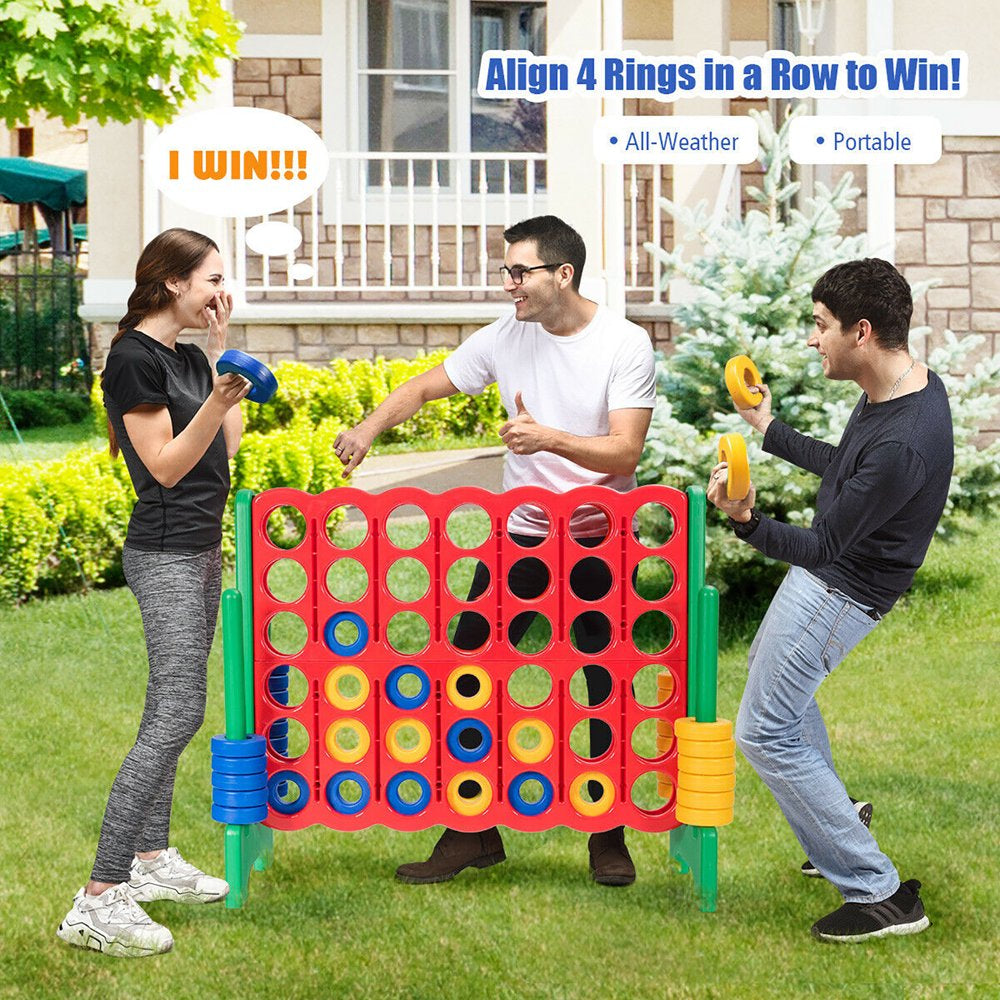 Costway Jumbo 4-To-Score 4 in a Row Giant Game Set for Family Green