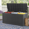 Devoko 100 Gallon Outdoor Box Deck Plastic Resin Storage Box, Gray