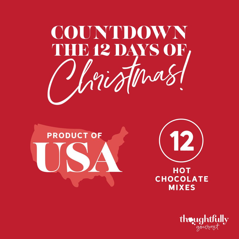 Thoughtfully Gourmet, 12 Days of Christmas Hot Chocolate Gift Set, Set of 12