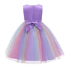 HAWEE Flower Girls Sequin Dress Rainbow Tutu Birthday Party Princess Dress Pageant Gown for Age 3-10 Years Old