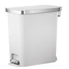 Better Homes & Gardens 10.5 Gallon Trash Can, Plastic Slim Step on Kitchen Trash Can, White