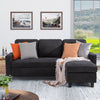 Walsunny Convertible Sectional Sofa Couch, L-Shaped Couch with Modern Linen Fabric with Reversible Chaise for Small Space(Grayish Black)