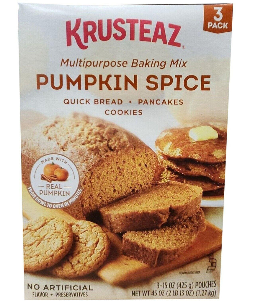 Krusteaz Multipurpose Baking Mix-Pumpkin Spice Bread Cookies Pancake NET WT 45Oz