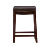 Linon Claridge 26" Backless Indoor Counter Stool, Dark Brown with Brown Faux Leather, Includes 1 Stool