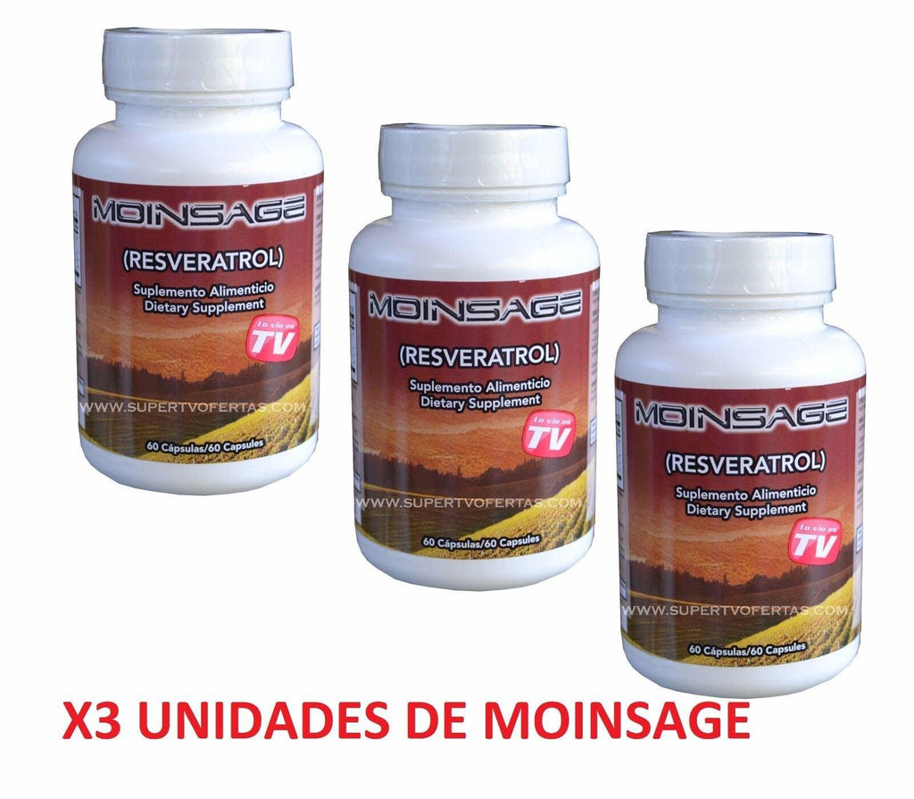 X3 UNID RESVERATROL MOINSAGE 60 CAPS ORIGINAL 100% NATURAL