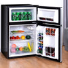 Costway Refrigerator Small Freezer Cooler Fridge Compact 3.2 Cu Ft. Unit, Grey