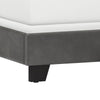 Willow Nail Head Trim Upholstered King Bed, Charcoal Faux Leather, by Hillsdale Living Essentials