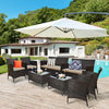 Costway 8PCS Patio Furniture Set Cushioned Sofa Coffee Table