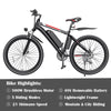 Gocio 500W Electric Bike 26" Electric Bicycle for Adults with Cruise Control System Ebike, Mountain Bike with Removable 375Wh Lithium-Ion Battery 50 Miles, 21 Speed Commuter Bike for Man Woman