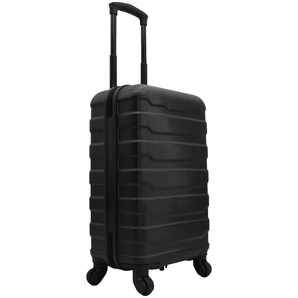 Protege 1 Piece 20" Hardside Carry-On ABS Luggage with 2 Packing Cubes Black