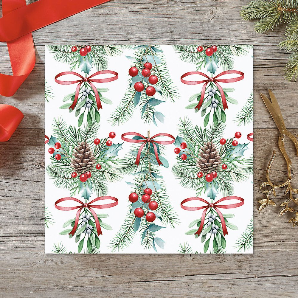 Under the Mistletoe Holiday Jumbo Rolled Gift Wrap Paper - 23" X 32', 61 Square Feet