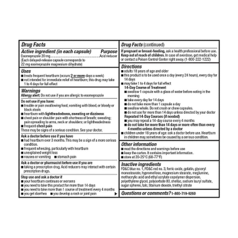 Member'S Mark Esomeprazole Magnesium Capsules, 20 Mg. (42 Ct.)