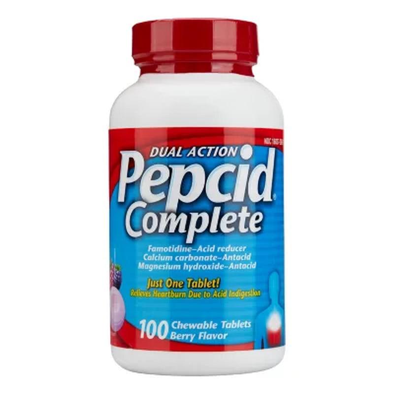 Pepcid Complete Dual Action Acid Reducer Tablets, Berry (100 Ct.)