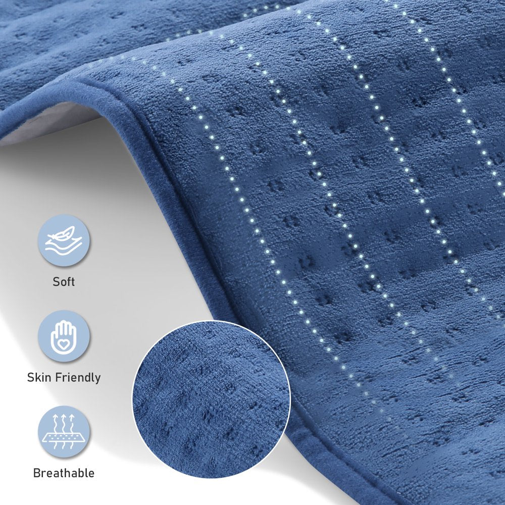 MARNUR Heating Pad for Back Pain, Large Size 12''X24'' with 4 Heat Settings, Auto Shut-Off - Blue