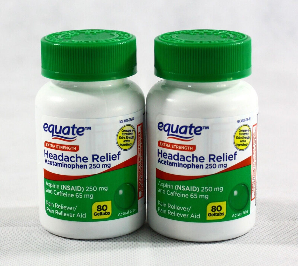 160 Equate Extra Strength Headache Relief Geltabs (80X2) 250Mg Free Shipping