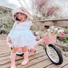 JOYSTAR Little Daisy 14 Inch Kids Bike for 3 4 5 Years Girls with Handbrake Children Princess Bicycle with Training Wheels Basket Streamer Toddler Cycle Bikes White