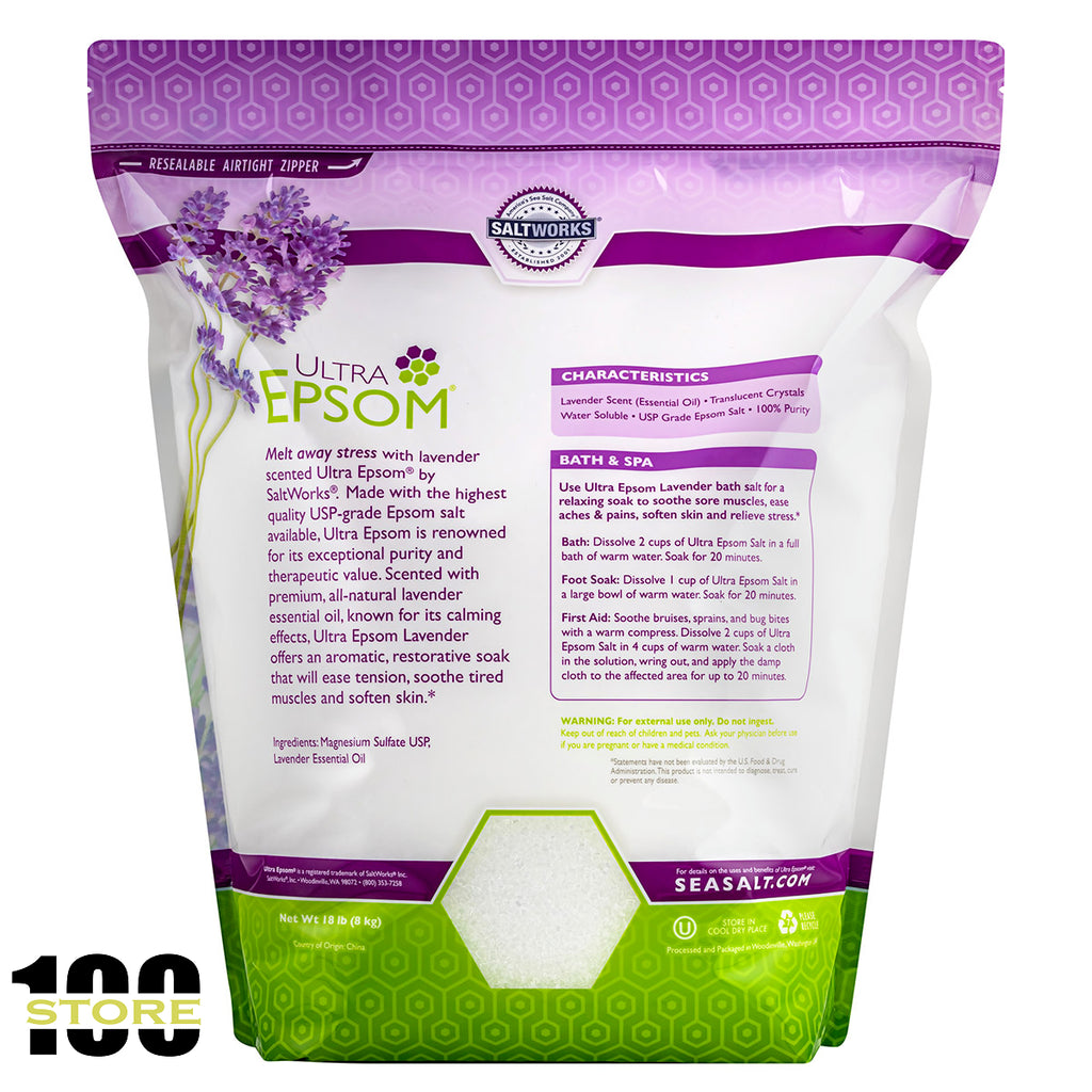 Ultra Epsom Lavender Bath Salts, 18 Pound Bag | BRAND NEW | FAST FREE SHIPPING