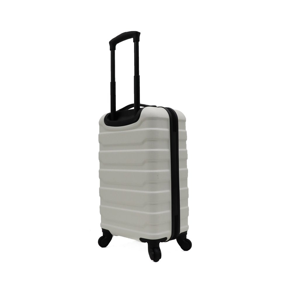 Protege 1 Piece 20" Hardside Carry-On ABS Luggage with 2 Packing Cubes; White