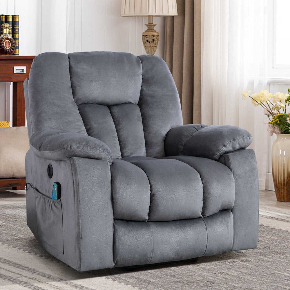 Bonzyhome Large Power Lift Chair Recliner for Elderly, Heavy Duty Electric Lift Recliner with Massage,For Tall Men,Gray