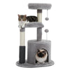 PAWZ Road 32.7" Cat Tree Small Cat Tower Kitten Scratching Posts Condo with Sefl-Grooming Toy, Gray