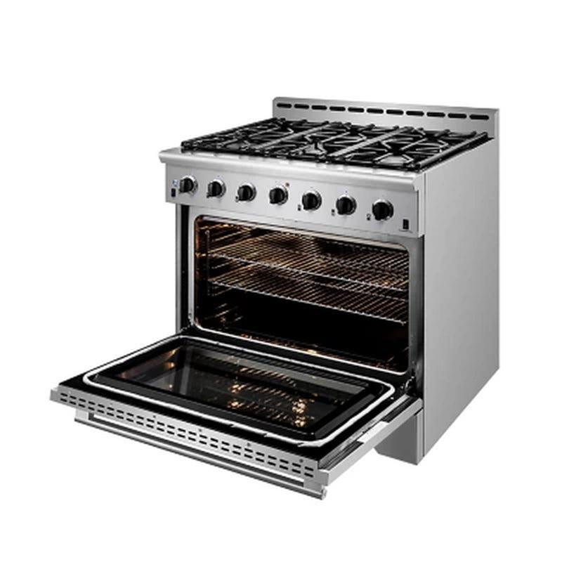 NXR Stainless Steel 36 In. Professional Style Dual Fuel Range with Convection Oven