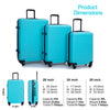 Travelhouse 3 Piece Luggage Set Hardshell Lightweight Suitcase with TSA Lock Spinner Wheels 20In24In28In.(Light Blue)