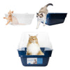 Petfamily Extra Large Cat Litter Box, Color Navy Blue, Jumbo Hooded, 21.60 X 17.80 X 17.30 In