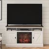 Ameriwood Home Ashton Lane Electric Fireplace TV Stand for Tvs up to 65", Magnolia Oak/Columbia Walnut