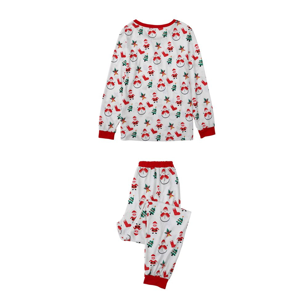 Baozhu Family Matching Sets Christmas Pajamas Dad Mom Kids Baby Xmas Snowman and Santa Claus Print Long Sleeve Home Wear