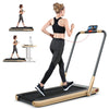 Superfit 2.25HP 2-In-1 Folding under Desk Treadmill W/Remote Control Speaker APP, Single Display Screen Gold